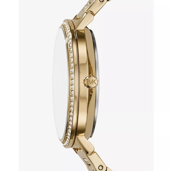 Michael Kors gold crystal bezel bracelet watch - Picture 4 of 8